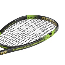 Dunlop Rakieta do squasha Sonic Core Elite 135g/z wyważeniem na uchwyt czarna/zielona - naciągnięta -